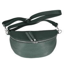 Bőr deréktáska 678 sötétzöld Made in Italy