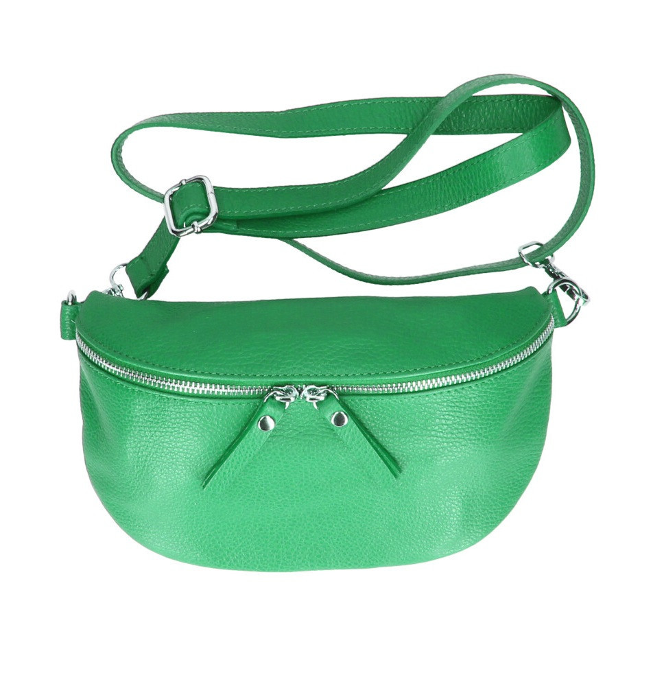 Bőr deréktáska 678 zöld  Made in Italy