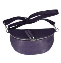 Bőr deréktáska 678 lila Made in Italy