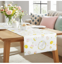 Húsvéti pamut asztali futó nyuszi és tojás