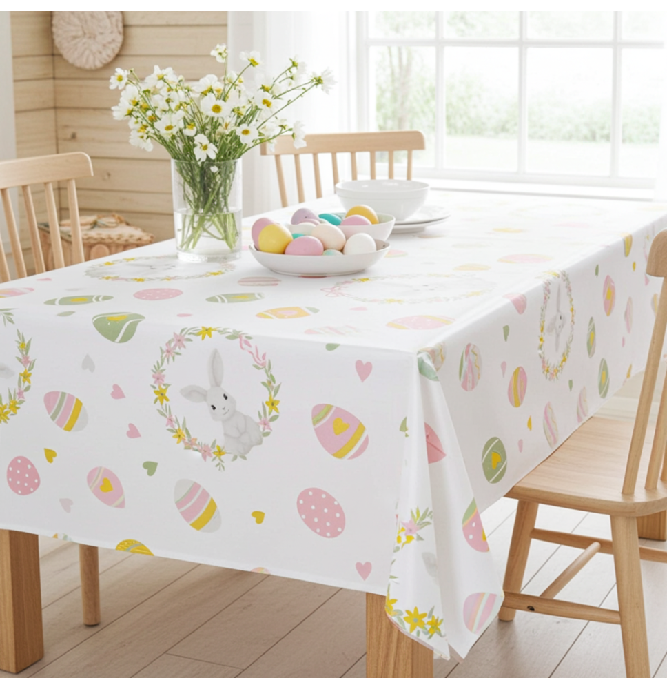 Húsvéti pamut terítő Nyuszi és tojás