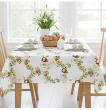 Húsvéti jacquard terítő tojás és fészek motívummal, szélessége 140 cm