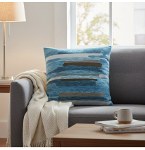 Párnahuzat gobelin Fuji kékeszöld Chenille IT122