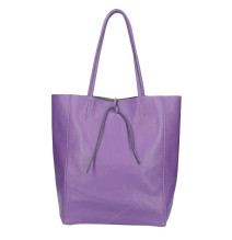 Bőr vásárló kézitáska 396 lila MADE IN ITALY