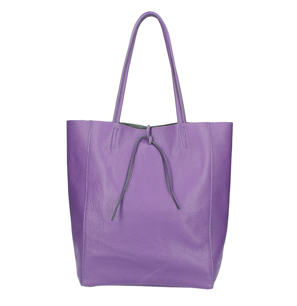 Bőr vásárló kézitáska 396 lila MADE IN ITALY