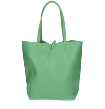 Bőrbevásárló kézitáska 396 zöld Készült Olaszországban