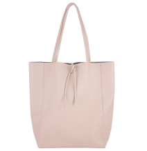 Bőr vásárló kézitáska 396 púderrózsaszín Made in Italy