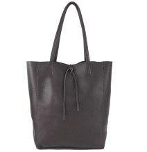 Bőr vásárló kézitáska 396 sötétbarna Made in Italy