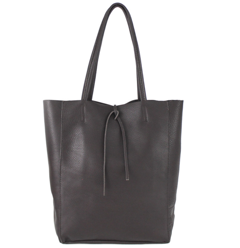 Bőr vásárló kézitáska 396 sötétbarna Made in Italy