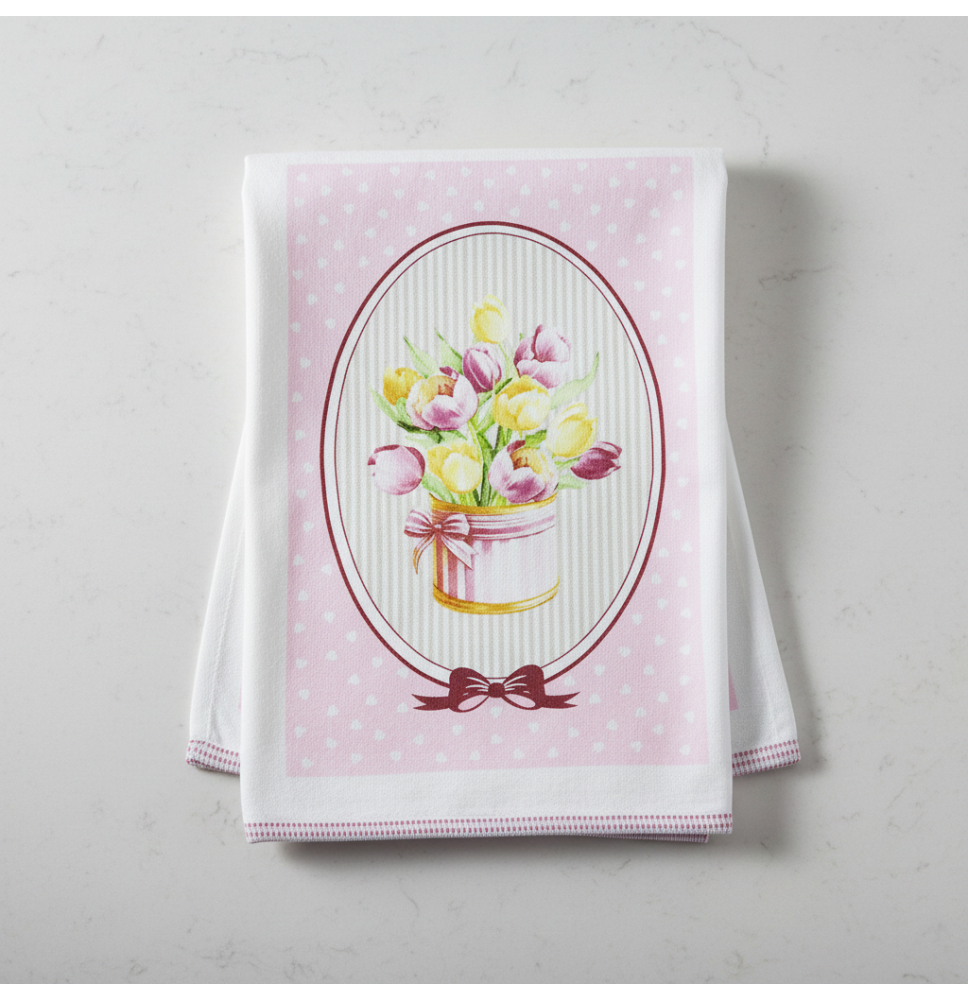 Pamut dekoratív kendő Virágok 50x70 cm