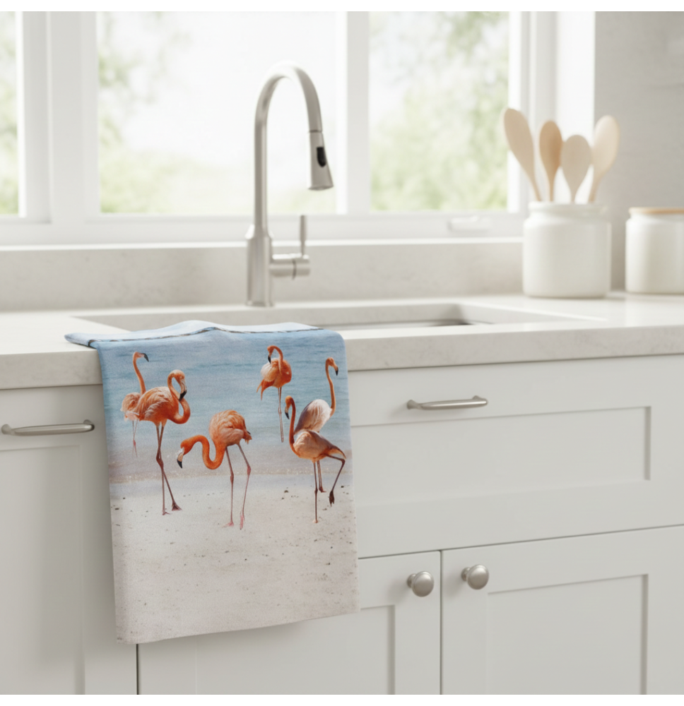Pamut törölköző Flamingó 50x70 cm Made in Italy