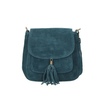 Bőr válltáska 1147 petrolkék