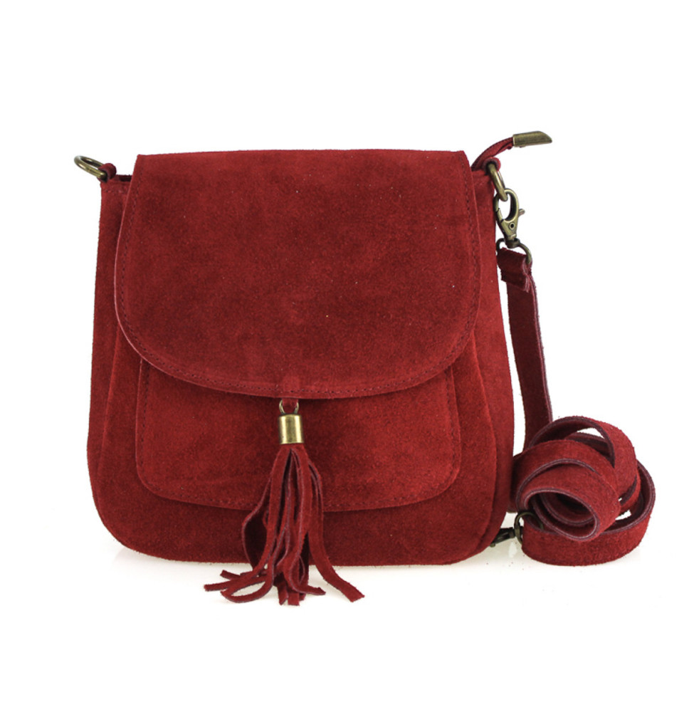 Bőr válltáska 1147 sötétvörös