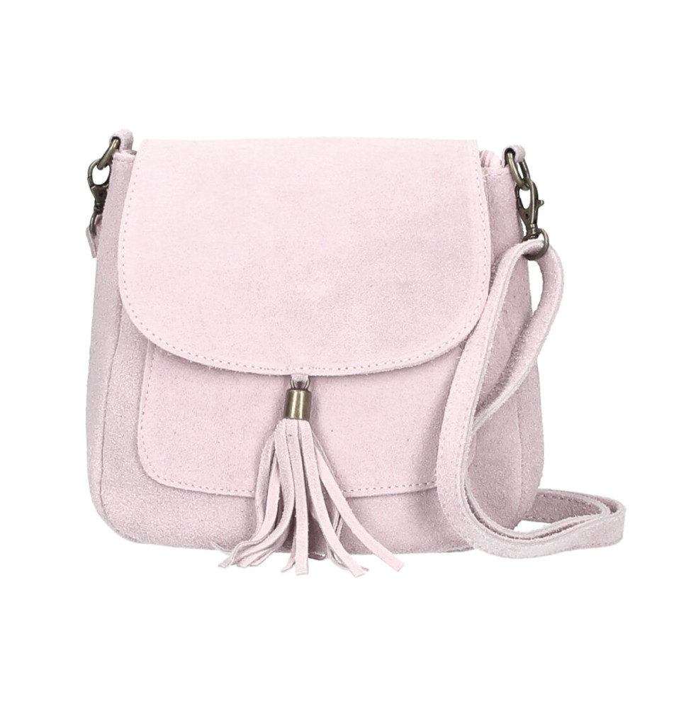 Bőr válltáska 1147 púderrózsaszín