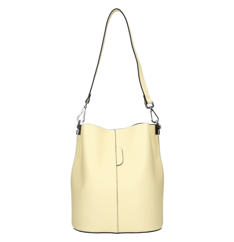 Bőr kézitáska 401 citromsárga Made in Italy