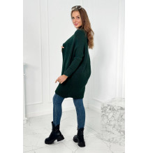 Női pulóver denevér típusú ujjakkal MI2019-13 zöld