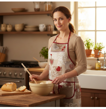 Kötény piros patchwork