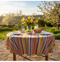 Kerek terítő Színes csíkok