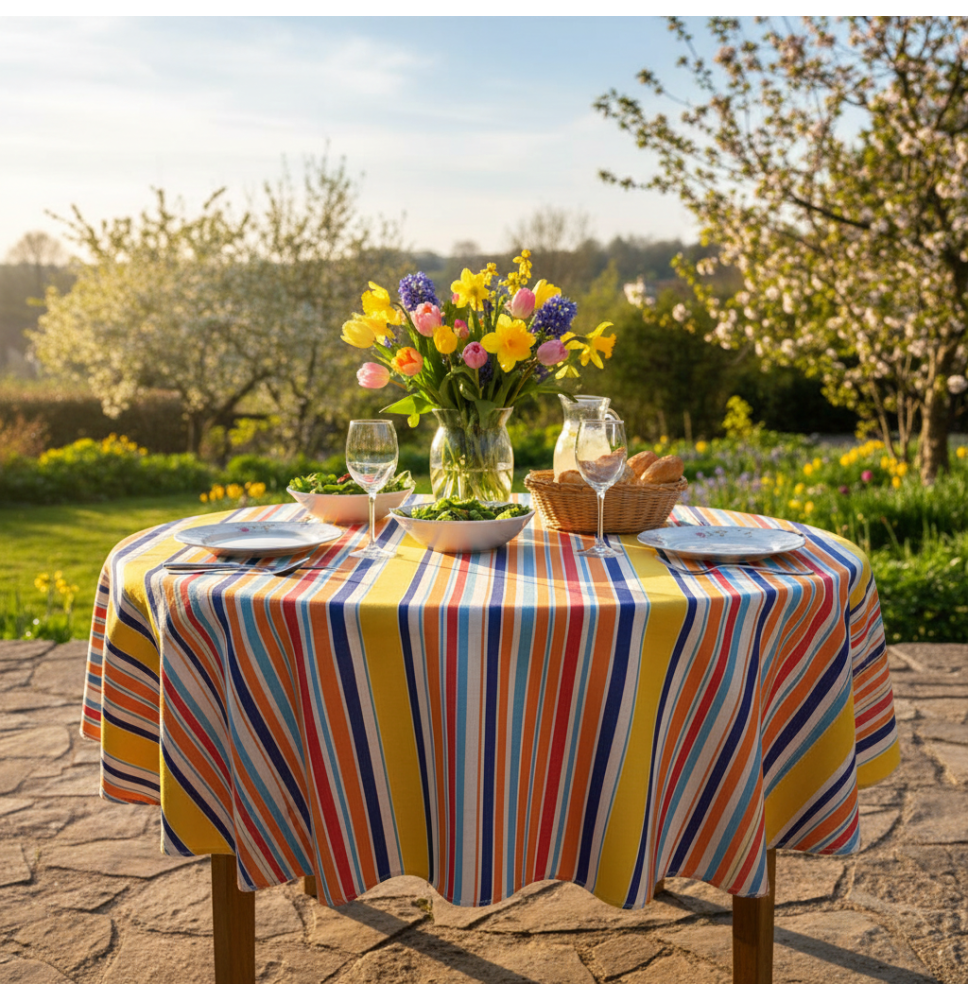 Kerek terítő Színes csíkok