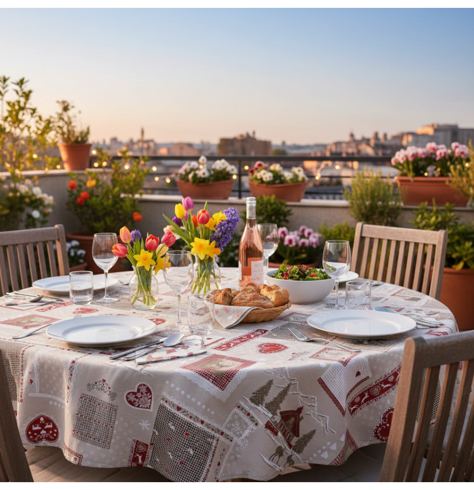 Kerek terítő Vidéki táj