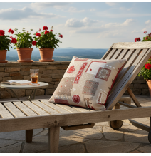 Karácsonyi dekoratív párnahuzat vidéki táj