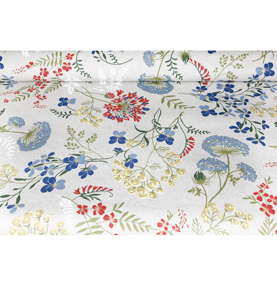 Anyag réti virágok summer, h. 140 cm