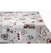 Terítő, piros szív MADE IN ITALY