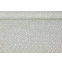 Dekoratív szövet mini fehér pöttyök bézs alapon