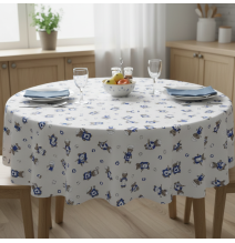 Kerek terítő Kék színű plüssmackó szakács