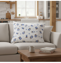 Párnahuzat Plüssmackó szakács kékben