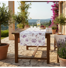 Asztali futó lila virágok