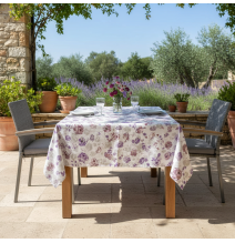 Pamut terítő Lila virágok