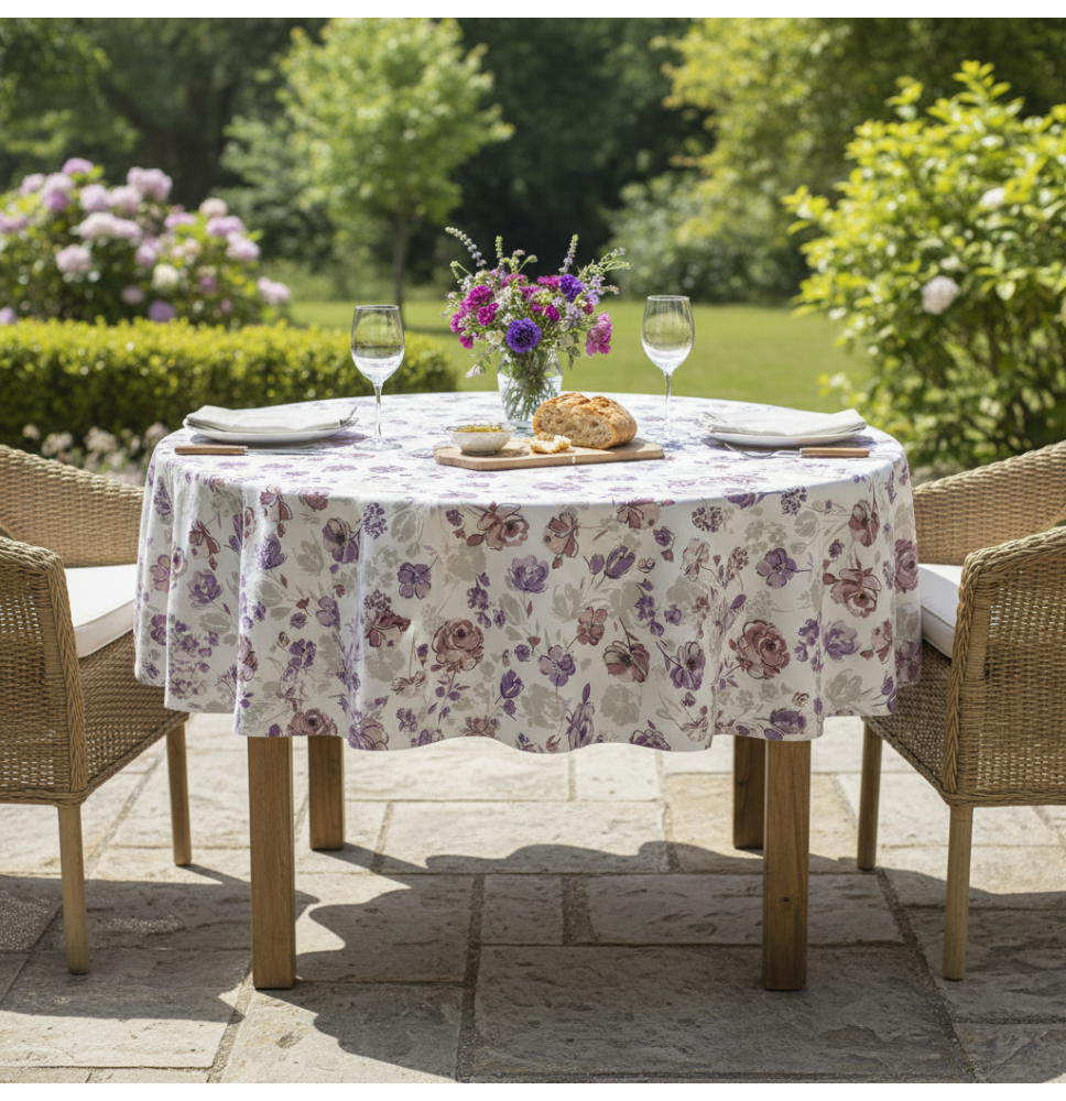Kerek terítő Lila virágok