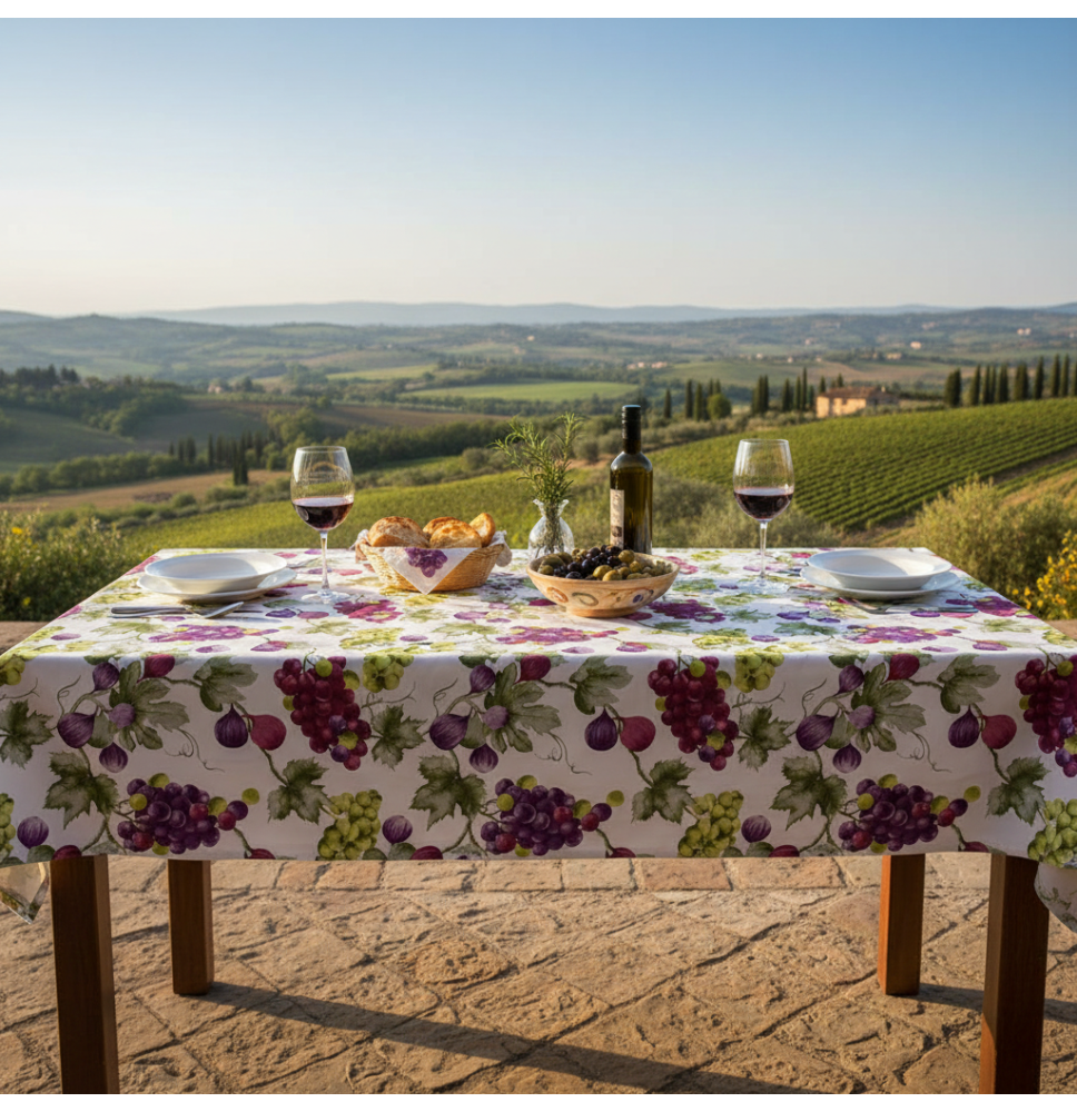 Pamut terítő Szőlő és füge