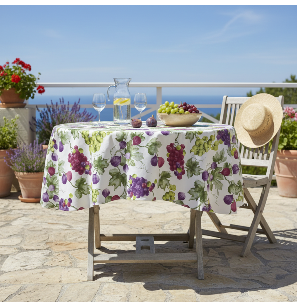 Kerek terítő szőlő és füge