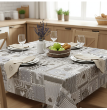 Pamut terítő bézs patchwork