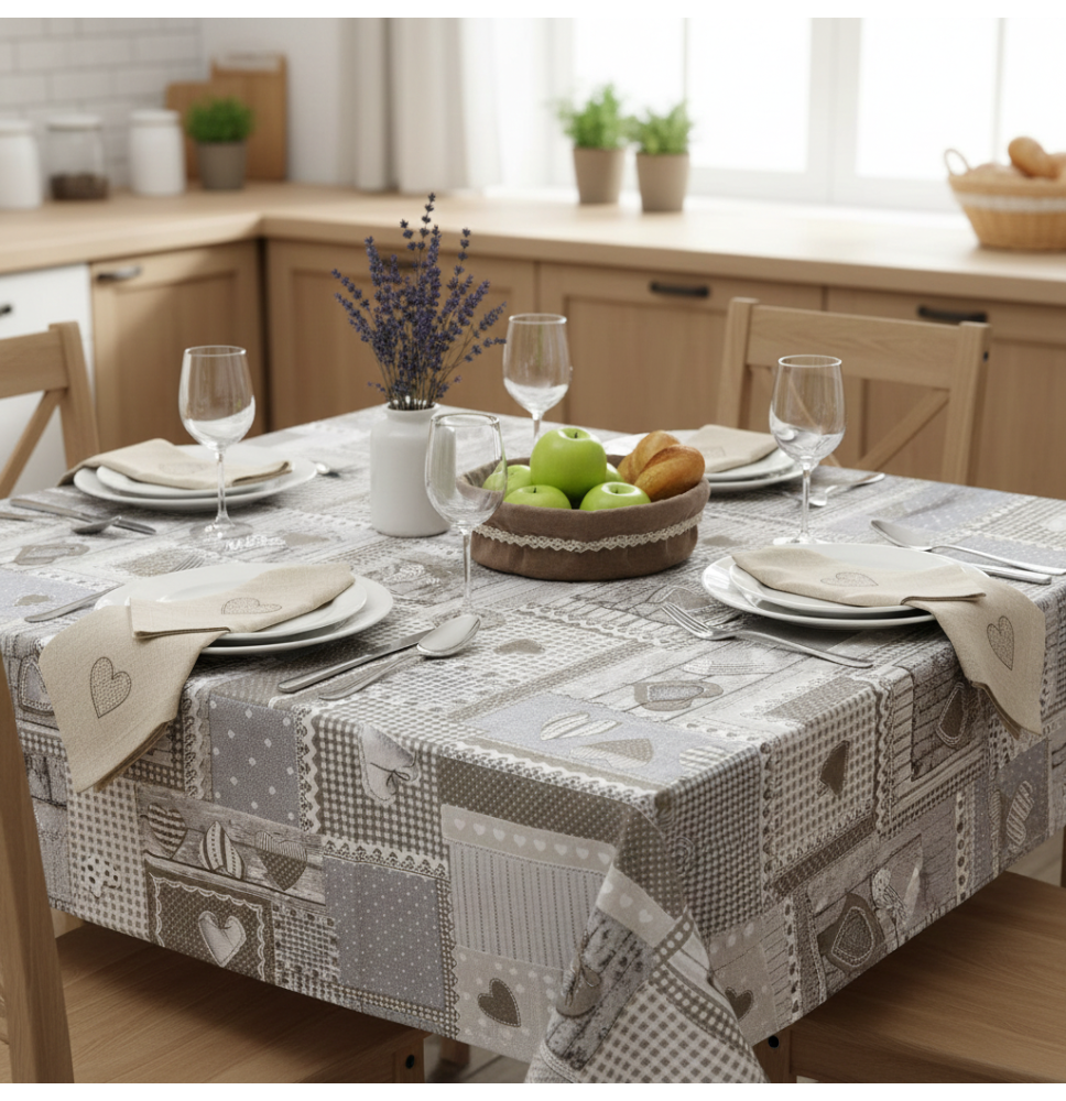 Pamut terítő bézs patchwork