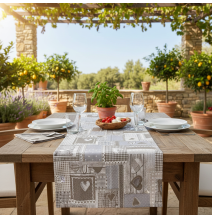 Asztali futó bézs patchwork