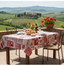 Pamut terítő piros patchwork