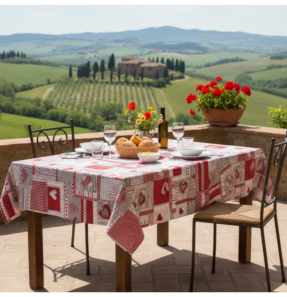 Pamut terítő piros patchwork