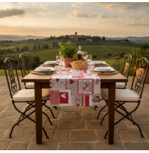 Asztali futó piros patchwork