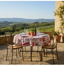 Kerek terítő  piros patchwork