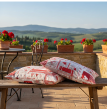 Pamut párnahuzat piros patchwork