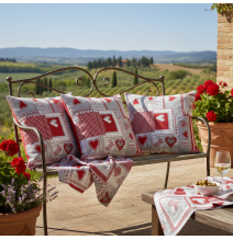 Pamut párnahuzat piros patchwork