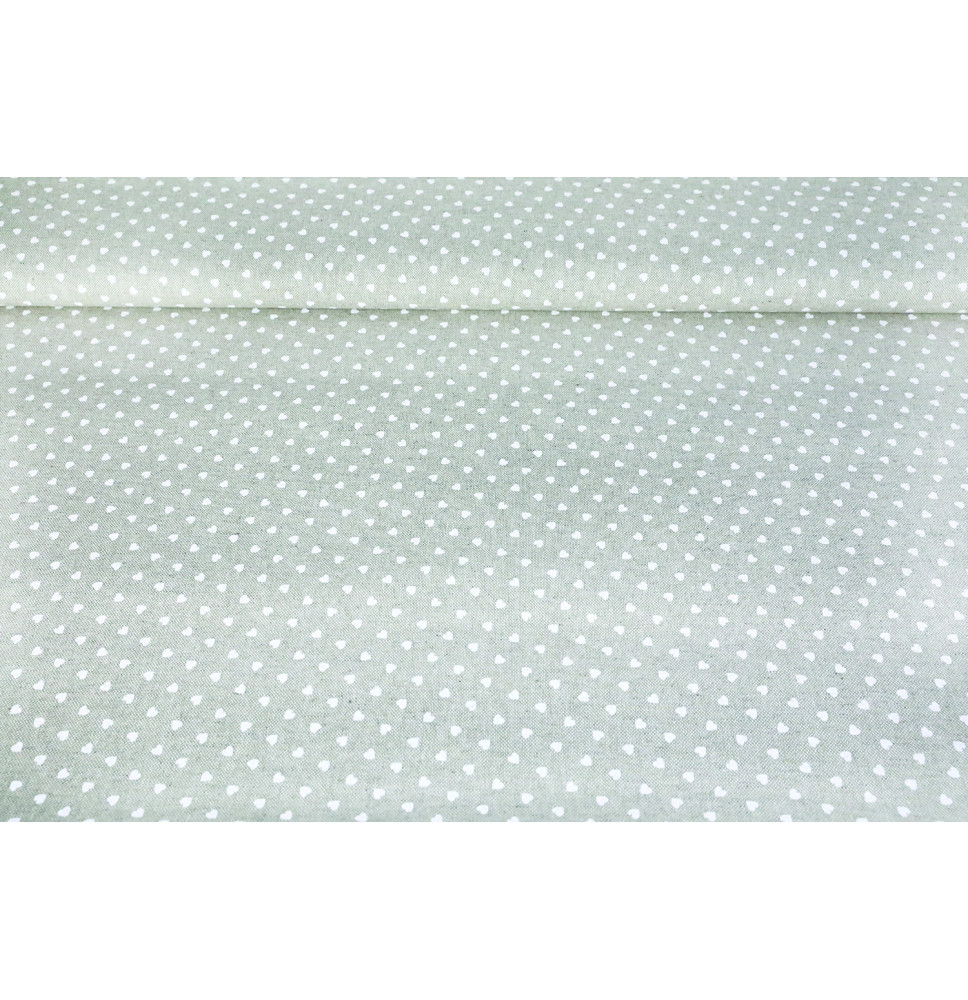 Dekoratív mini fehér szívek bézs alapon