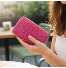 Női bőr pénztárca 382 fukszia MADE IN ITALY