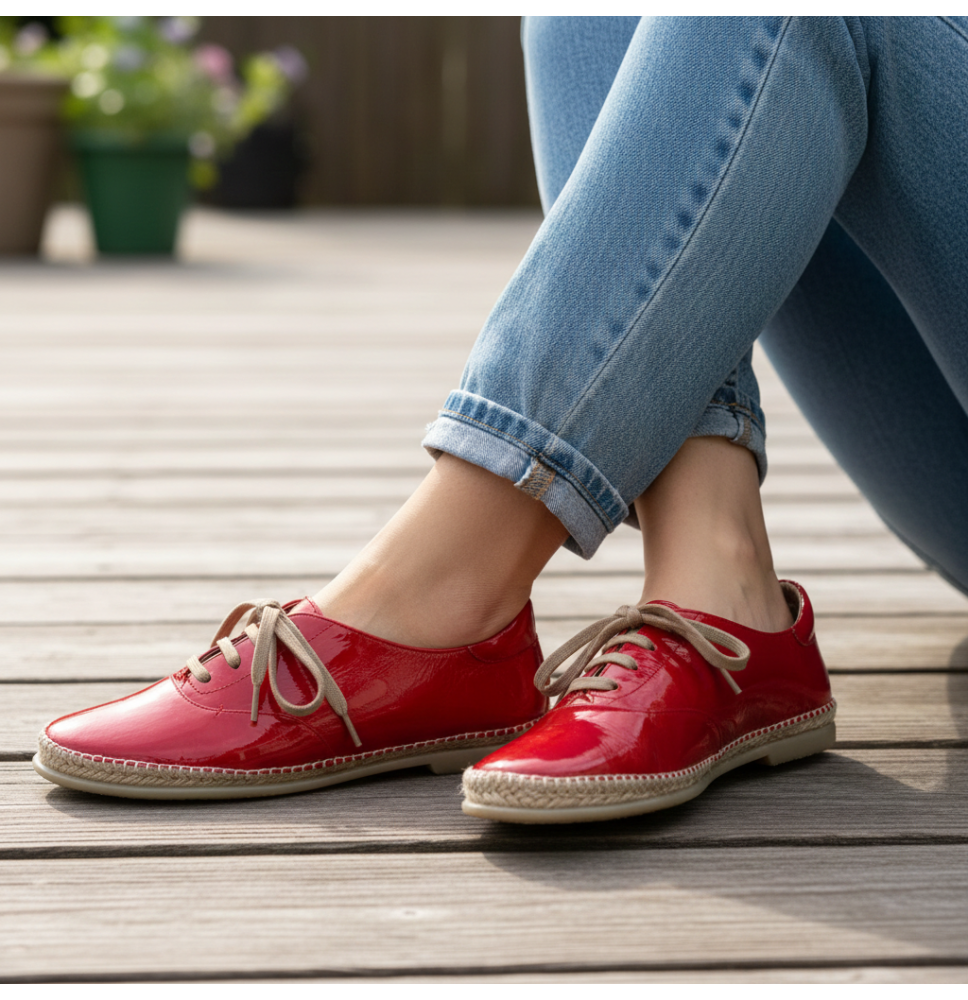 Dámske kožené mokasíny 1120 červené The Flexx