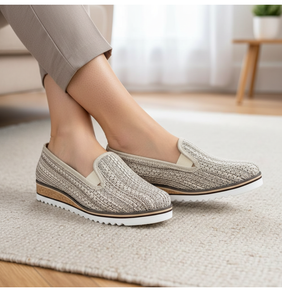 Kožené mokasíny 99 béžové LORETTA VITALE