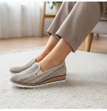 Kožené mokasíny 99 béžové LORETTA VITALE