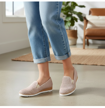 Bőr mokaszinok 99 porított gyöngy LORETTA VITALE